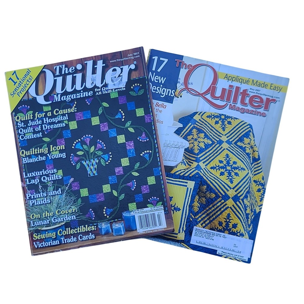 The Quilter Magazine Lot 2 Issues July 2003 May 2007 Patterns Applique‎ Projects